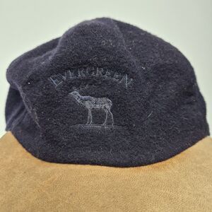 Vtg 80s Evergreen Sport Wool Suede Bill Strapback Hat Cap Deer Outdoor